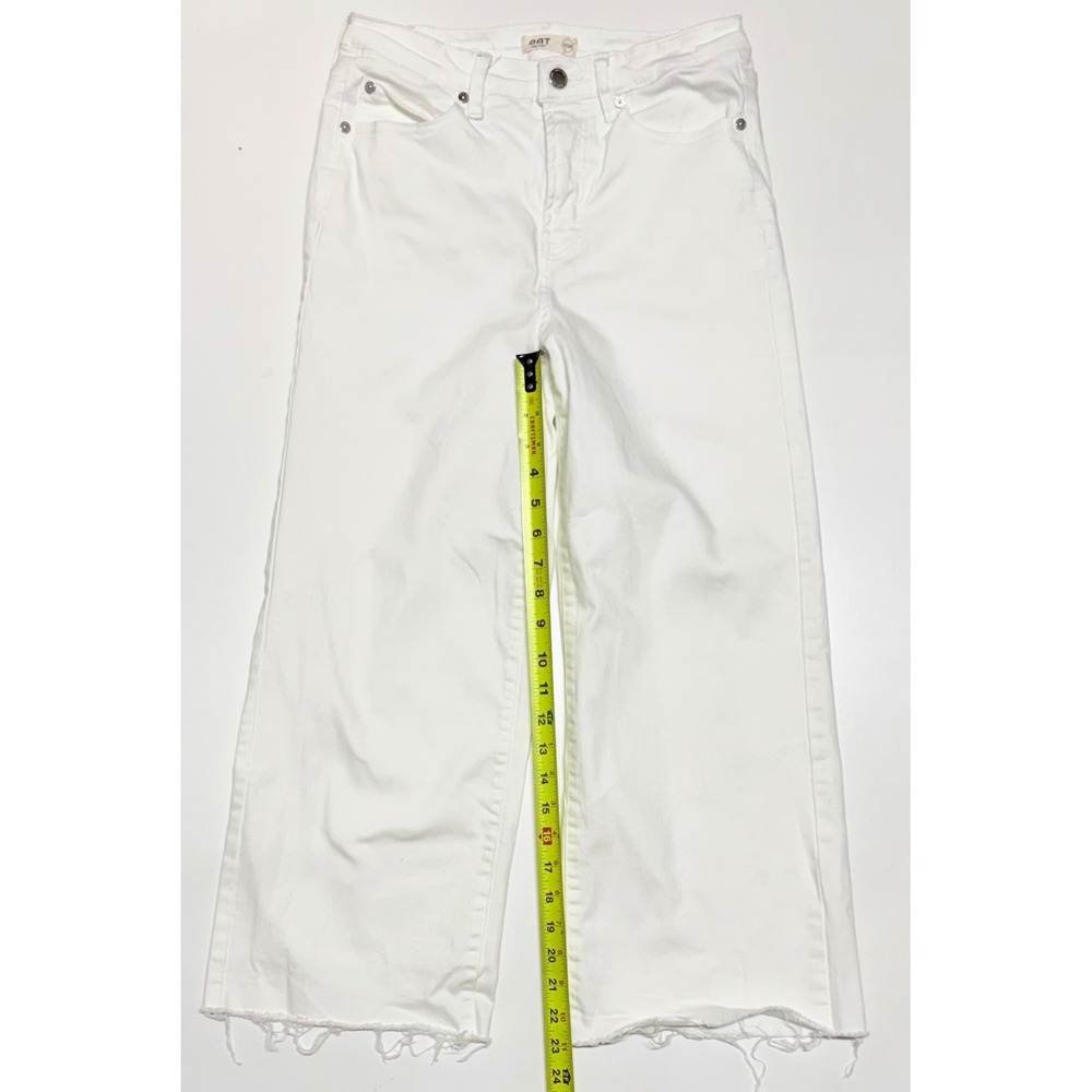 OAT New York Women White Wide Leg Raw Hem Jeans Size 6/28 Style 1041-SJMX